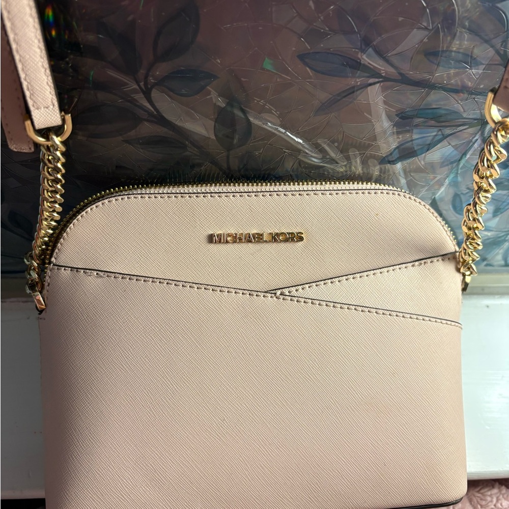 Michael Kors Blush Crossbody Bag with Gold Accents